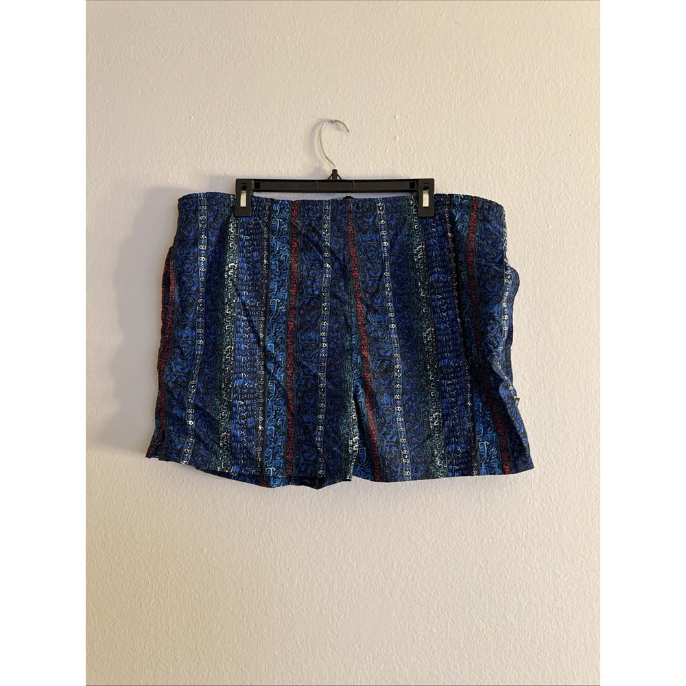 True Vintage 70s Bike Brand Twill Blue Pattern Mens Shorts Size Medium